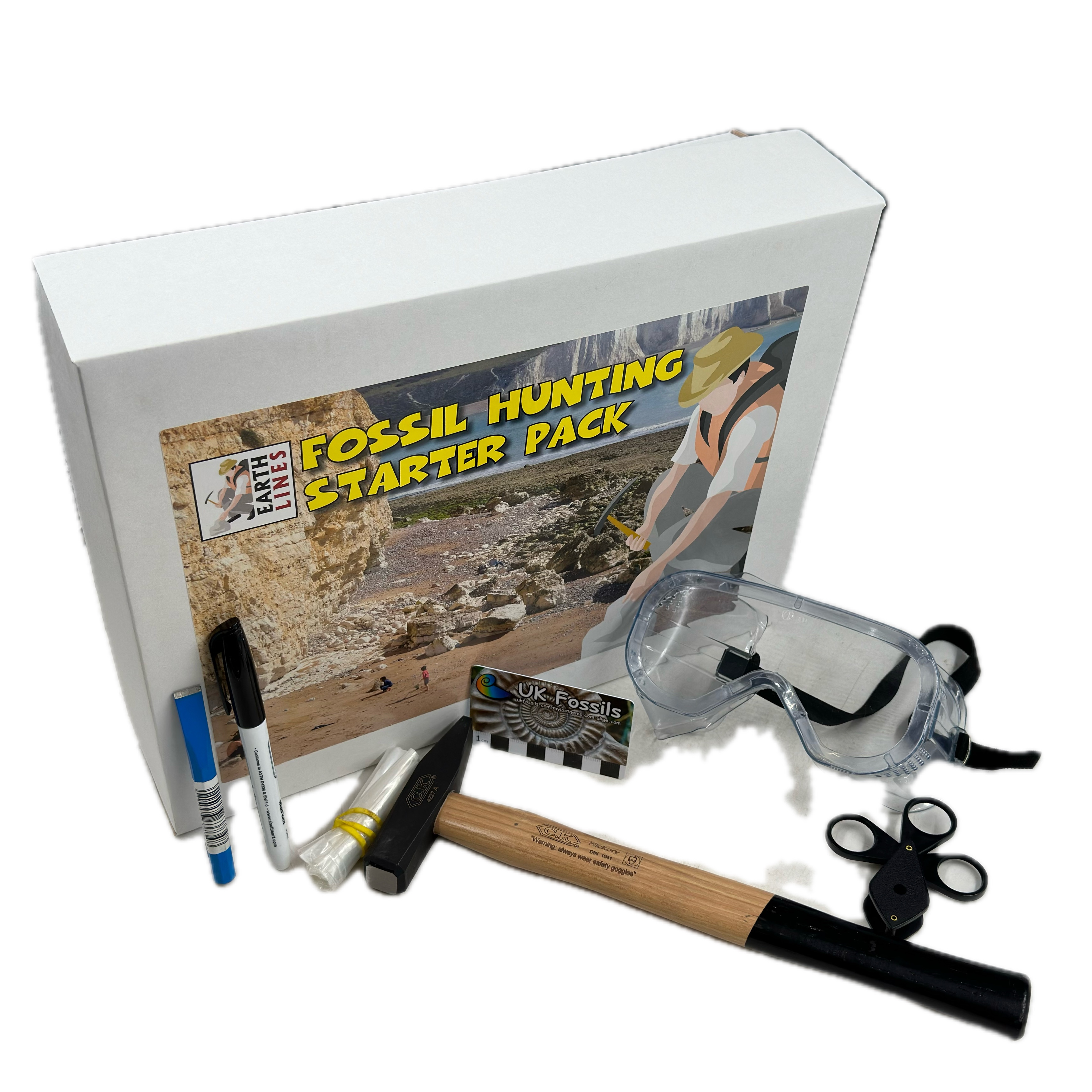 Paleontology Full Fossil Hunting Starter Kit Geological Field Equipment  Tools Geology Gift Kids Children Present Pack Hammer